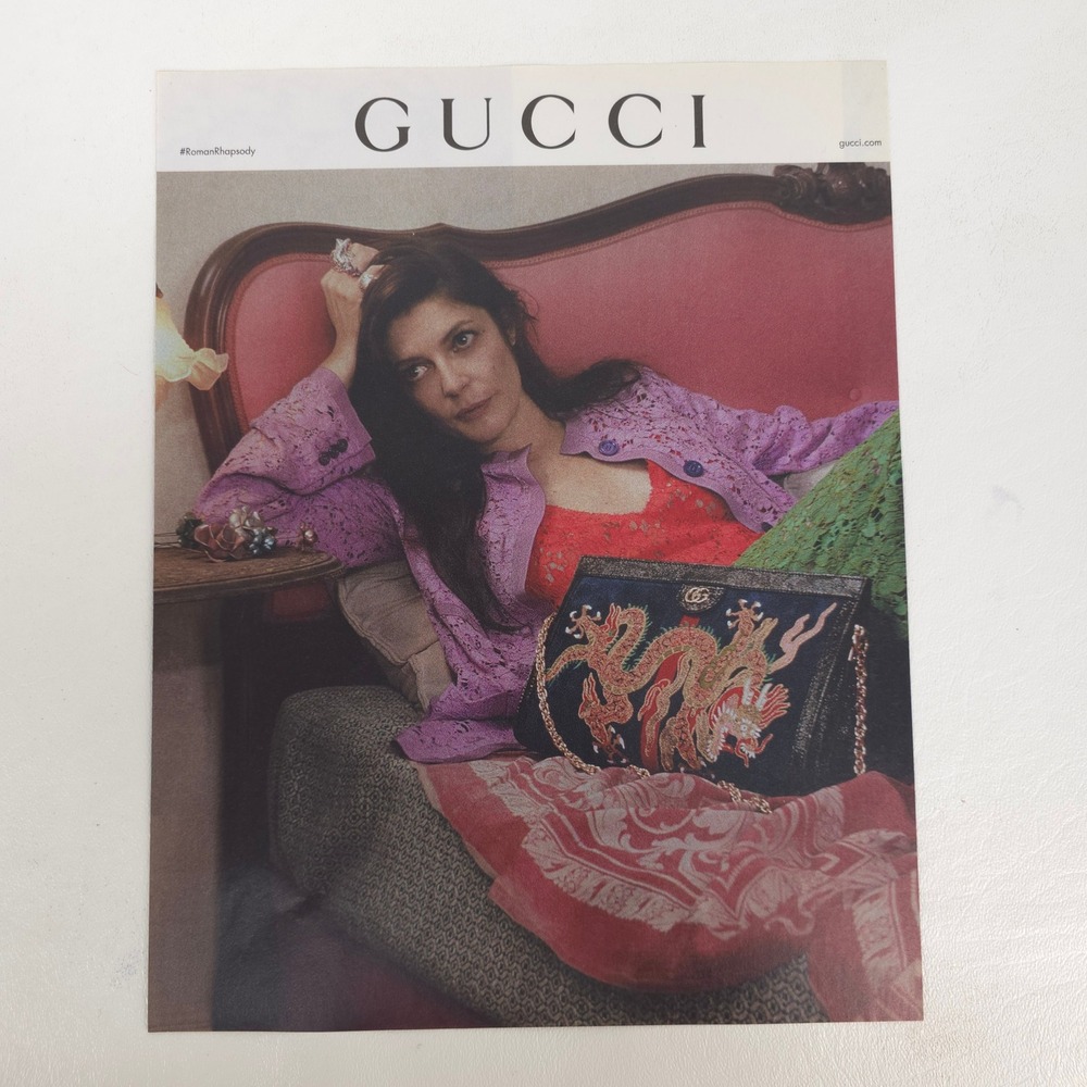 Gucci Chiara Mastroianni Dragon Shoulder Bag Print Ad Roman Rhapsody Collector